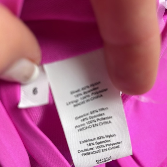 Pink ruffle one piece  open back suit size 6 new with tags bleu rod Beattie - Picture 9 of 10